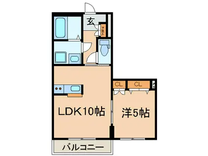 ガーデンヒルズ(1LDK/1階)の間取り写真