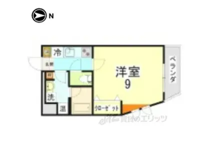 ペラパラス3(1K/2階)の間取り写真