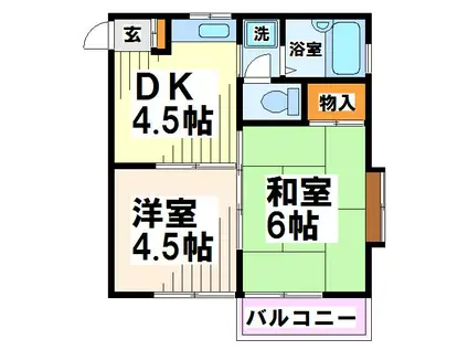 光ハイツ(2DK/2階)の間取り写真