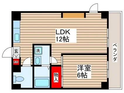 第五サンキビル(1LDK/4階)の間取り写真