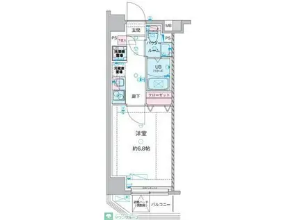 GENOVIA西川口IV(1K/3階)の間取り写真