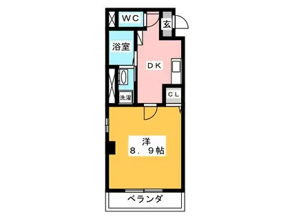 セピアコートMK(1K/2階)の間取り写真