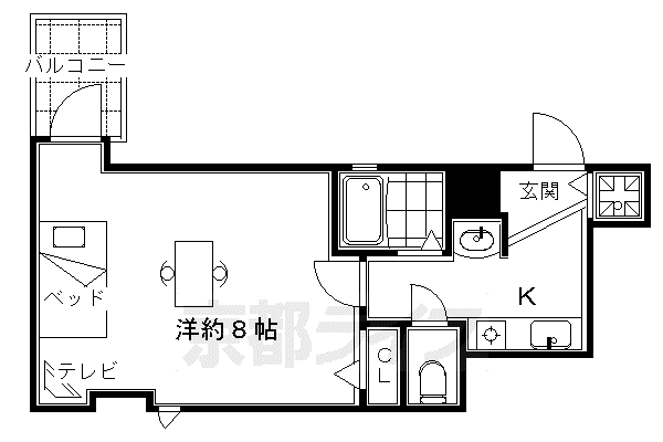 サムティ京都駅前(1K/2階)の間取り写真