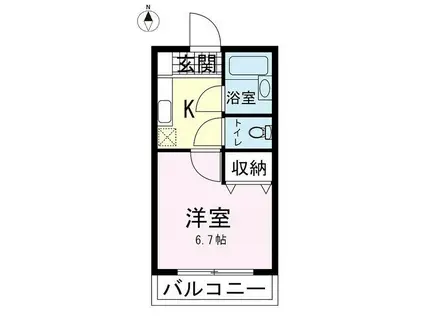 菰池パ-クハウス(1K/4階)の間取り写真