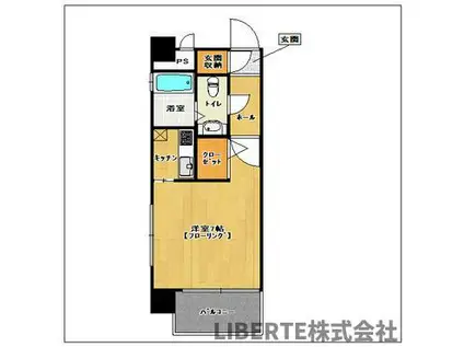 エステートモア祇園(1K/8階)の間取り写真