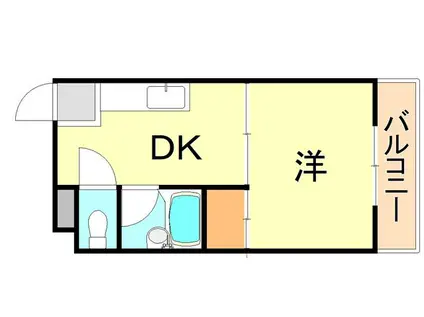 バンドーム大津和(1DK/3階)の間取り写真