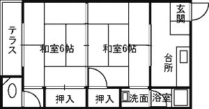 みゆきハウス(2K/2階)の間取り写真