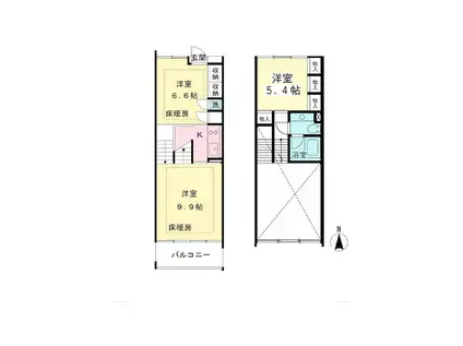 HI-ROOMS桜上水A(3K/3階)の間取り写真