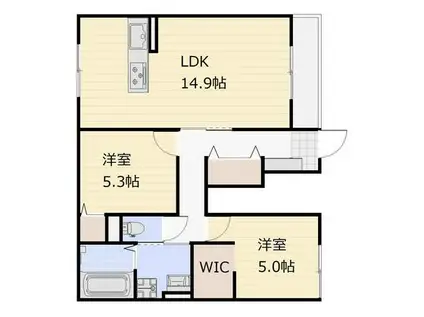 妹尾アパート(2LDK/1階)の間取り写真