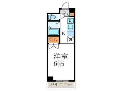 ミモザ館(1K/4階)の間取り写真