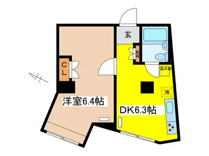 長野アーバンビル(1DK/2階)の間取り写真