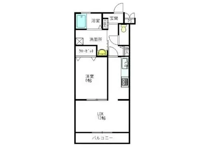 エムズドリームV(1LDK/1階)の間取り写真