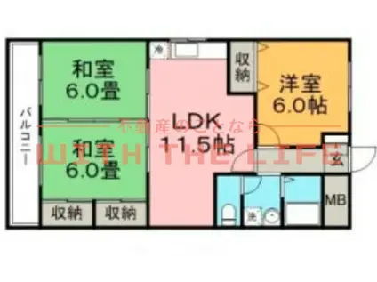 スクエアーガーデン(3DK/6階)の間取り写真