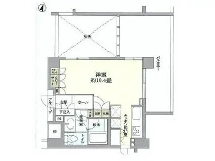 オーベル三軒茶屋DR(1K/4階)の間取り写真