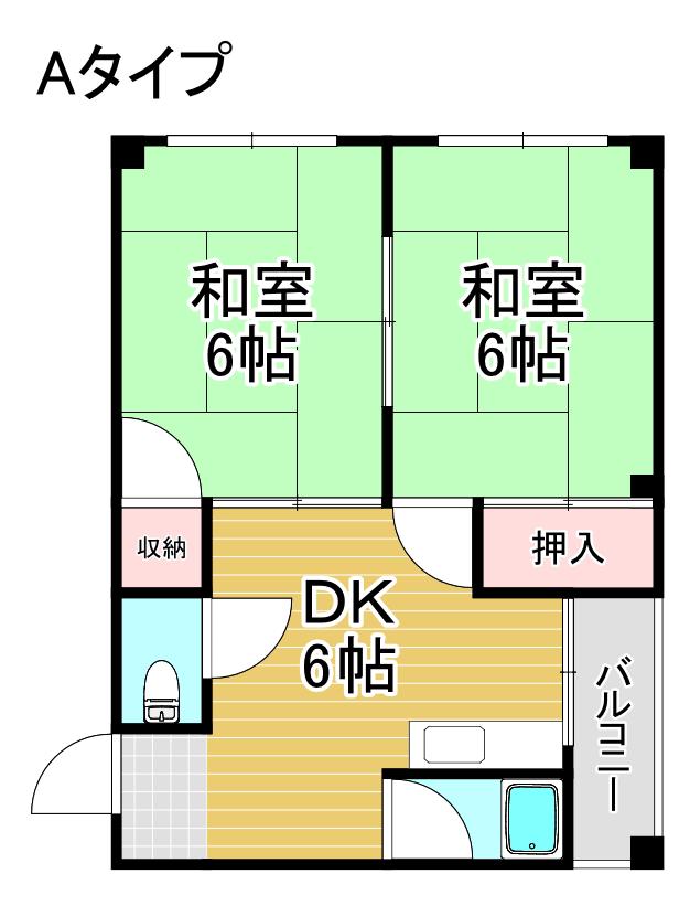 たきがわマンション(2DK/2階)の間取り写真