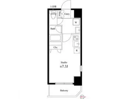 コートブランシェ(ワンルーム/4階)の間取り写真