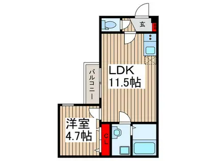 CRASTINE西堀8丁目C(1LDK/3階)の間取り写真