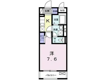 ヴィラージュ柴又(1K/4階)の間取り写真