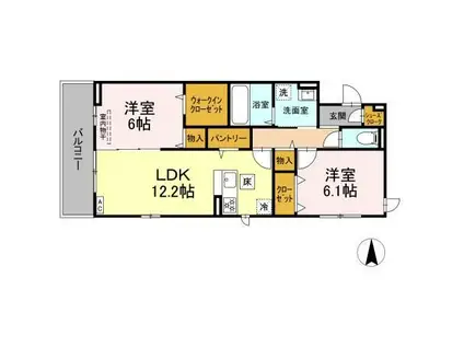 アークハウス竹の塚(2LDK/2階)の間取り写真