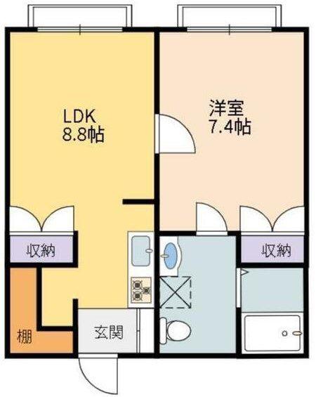 K・HOUSE(1LDK/2階)の間取り写真