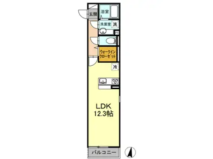 メゾン グランツ(ワンルーム/2階)の間取り写真