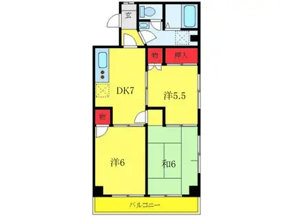 第8池田マンション(3DK/3階)の間取り写真