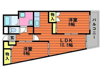 マンションクラデン(2LDK/5階)の間取り写真
