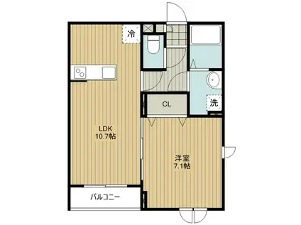 MAISON BLANCHE(1LDK/2階)の間取り写真