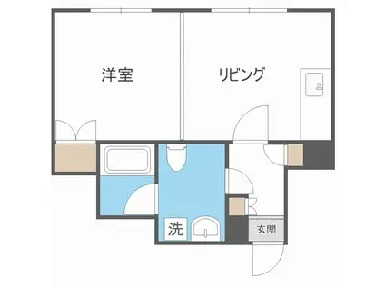 ローヤルハイツ261(1DK/3階)の間取り写真