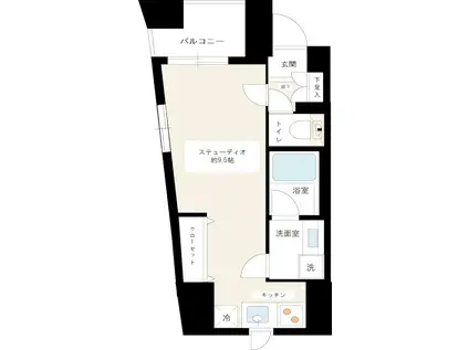 カスタリア新宿御苑(ワンルーム/8階)の間取り写真