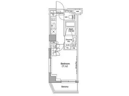 ザ・パークハビオ神泉(1K/3階)の間取り写真