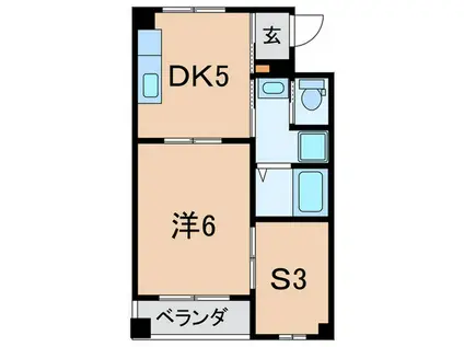 グランペール六甲(1SDK/2階)の間取り写真