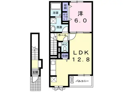 グラン・ソレイユ(1LDK/2階)の間取り写真