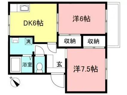 グリーンハイツ西館(2DK/2階)の間取り写真