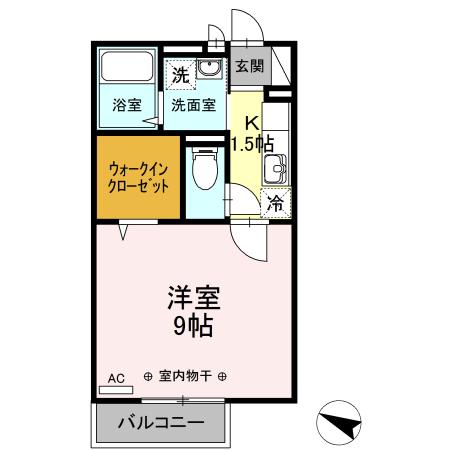 エミネンス(1K/1階)の間取り写真