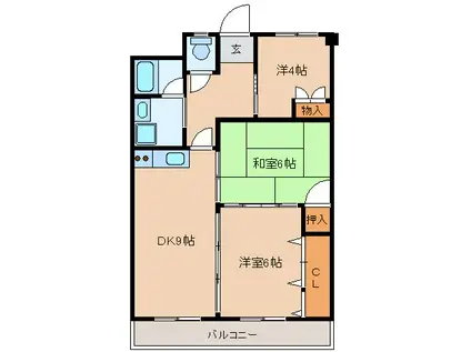 ビラアルファイン(3LDK/2階)の間取り写真