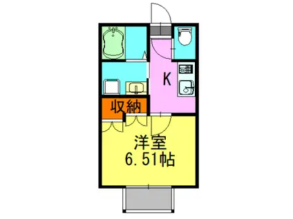 飯山満町共同(1K/1階)の間取り写真
