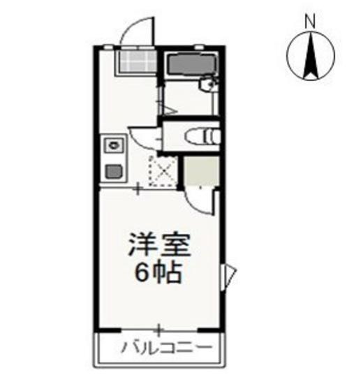 ドミール小川(1K/1階)の間取り写真