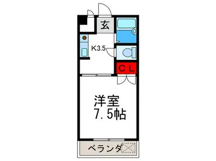 アート千里(1K/1階)の間取り写真