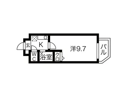 シティライフ池下(1K/4階)の間取り写真