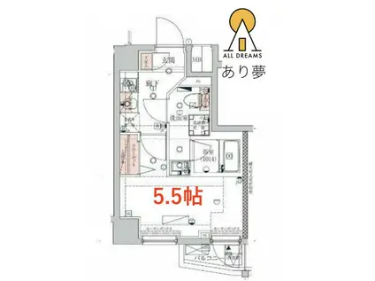 ベルシード横濱ウエスト(1K/8階)の間取り写真