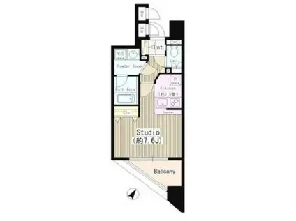 グランベル西早稲田プレシャス(1K/2階)の間取り写真