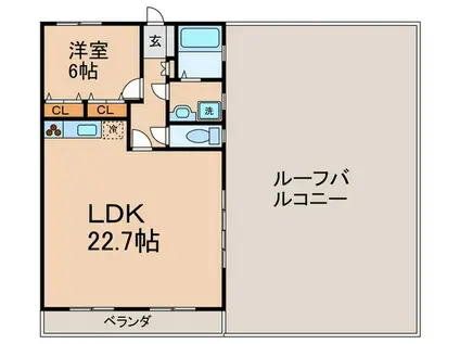 本多ハイツ長門石(1LDK/11階)の間取り写真