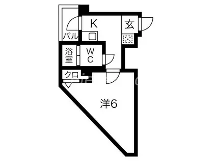 ミストラル本町ウエスト(1K/4階)の間取り写真