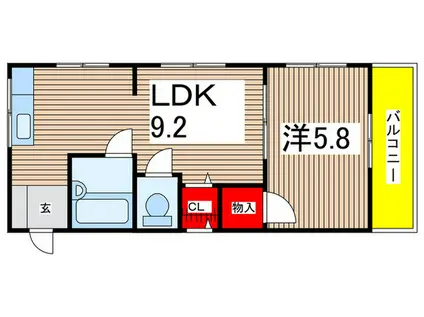 守田ビル(1LDK/3階)の間取り写真