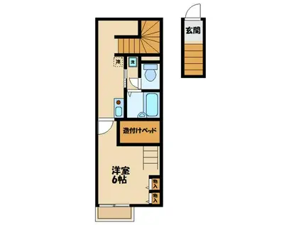 レオパレスプレジール町田(1K/1階)の間取り写真