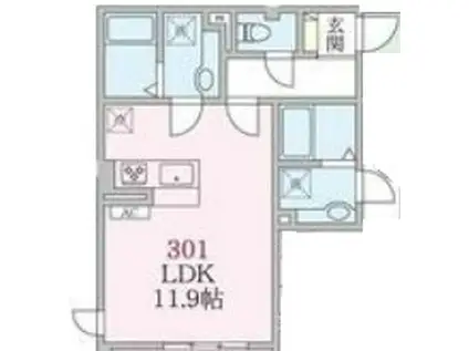 アローマ王子本町(1LDK/3階)の間取り写真