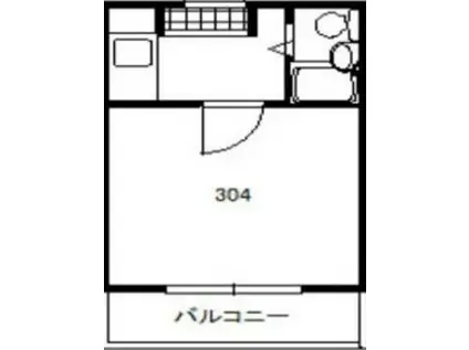 DH第2ビル(1K/3階)の間取り写真