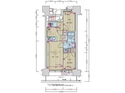 プレサンス名駅南ブリエ(2LDK/7階)の間取り写真
