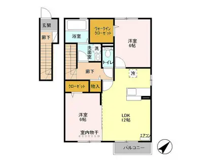 アトリオ青山 A201(2LDK/2階)の間取り写真